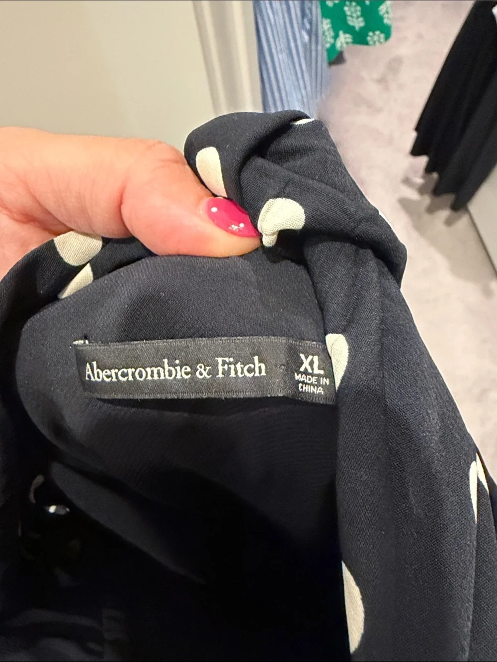 Abercrombie & Fitch Black Maxi Dress with White Polka Dots